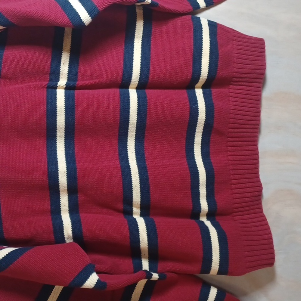 Tommy Hilfiger Vintage Crewneck Striped Sweater Embroidered Crest Heavyweight - Picture 12 of 15